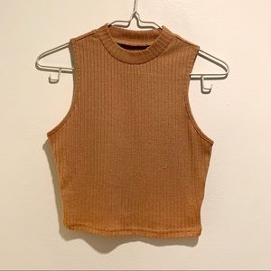 tan rib knit tank top
